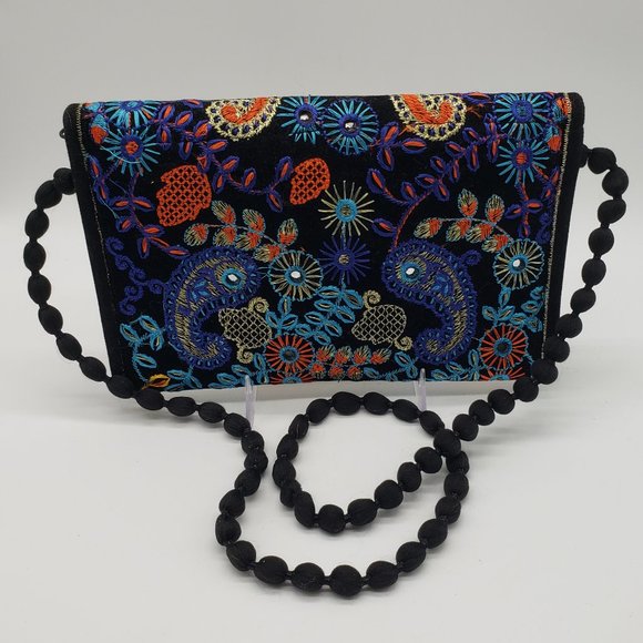 India Multicoloured Envelope Embroidered Paisley Bag - Picture 11 of 13